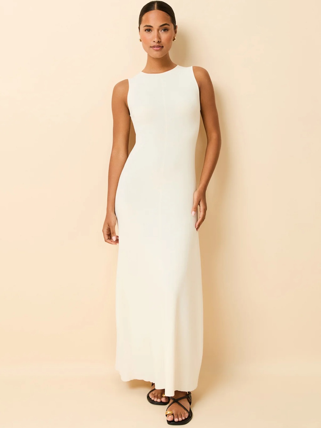 Solid & Striped Ivory Sleeveless Maxi Dress